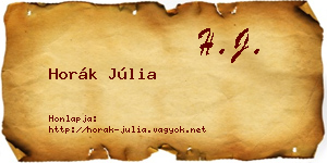 Horák Júlia névjegykártya